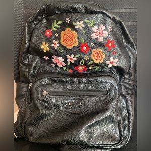 Tucker + Tate Embroidered Floral Backpack Vegan Leather Adjustable backpack